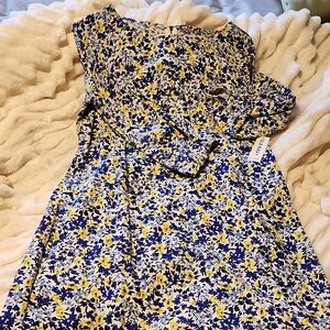 Old Navy Blue and Yellow Floral Dress
